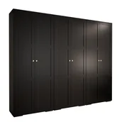 Szafy - Szafa garderoba ubraniowa z półkami MANHATTAN RYFEL 10 - 3SZ czarny mat biały mat - miniaturka - grafika 1