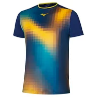 Koszulki sportowe męskie - Koszulka męska Mizuno Frontier Shadow Graphic Tee M Bellwether Blue L - miniaturka - grafika 1