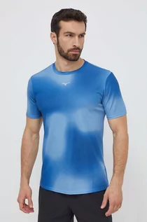 Koszulki męskie - Mizuno t-shirt do biegania Core Graphic kolor niebieski wzorzysty J2GAB010 - grafika 1