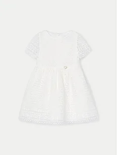 Mayoral Sukienka elegancka 03918 Écru Regular Fit - Sukienki i spódniczki dla dziewczynek - miniaturka - grafika 1