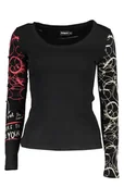 Koszulki i topy damskie - DESIGUAL DAMSKA KOSZULKA Z DŁUGIM RĘKAWEM CZARNA - miniaturka - grafika 1