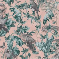 Tapety - Dutch Wallcoverings Tapeta z motywem liści i ptaków, zielono-różowa Spits Wallcoverings - miniaturka - grafika 1