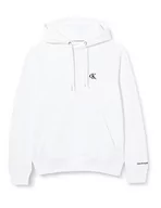 Bluzy męskie - Calvin Klein Jeans Męska bluza z kapturem Ck Essential Regular, Jasnobiały, XXS - miniaturka - grafika 1