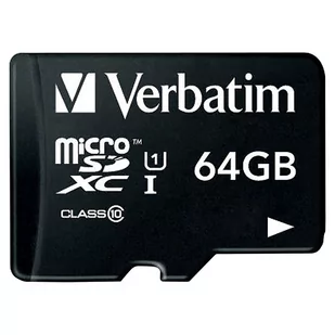 Karta pamięci VERBATIM microSDHC, 64 GB, Class 10 + adapter SD - Karty pamięci - miniaturka - grafika 1