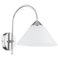 Lampy ścienne - Kinkiet ścienny Taper chromowany biały 1xE27x15W wym: 28 x 22 x 32 cm metal IP20 Alfa - miniaturka - grafika 1