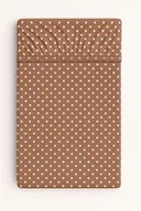 Prześcieradła dla dzieci - Prześcieradło bawełniane z gumką do łóżeczka 120x60 cm - grochy na brązie - miniaturka - grafika 1