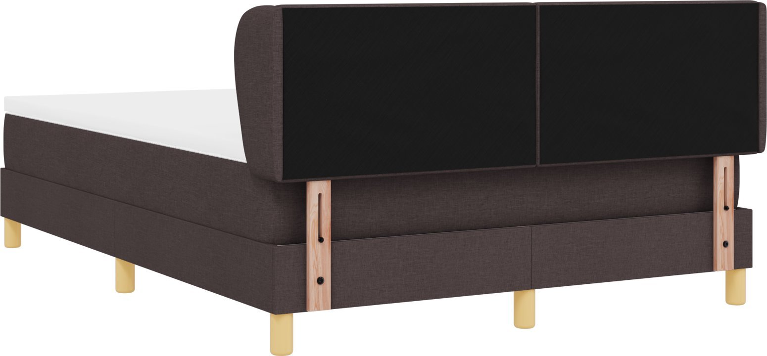 Box Spring Bed z Materacem - Ciemnobrązowy, 160x200 cm, Tkanina