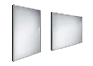 Lustra - Nimco Lustra - Lustro z oświetleniem LED, 60x80 cm, aluminium/czarny ZPC 13002-90 - miniaturka - grafika 1