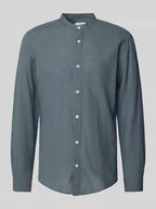 Koszule męskie - Koszula lniana o kroju slim fit ze stójką model ‘CAIDEN’ - miniaturka - grafika 1