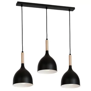 Luminex Noak wood 1193 lampa wisząca zwis 3x60W E27 czarny / brązowy - Lampy sufitowe - miniaturka - grafika 2