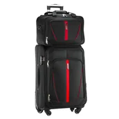 Walizki - Zestaw Walizka Średnia i Torba z Codury Czarny - miniaturka - grafika 1