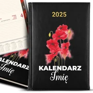 Notesy i bloczki - KALENDARZ A5 2025 Czarny Na Prezent Urodziny KOBIECE DZIEWCZĘCE Imię Wzory - miniaturka - grafika 1