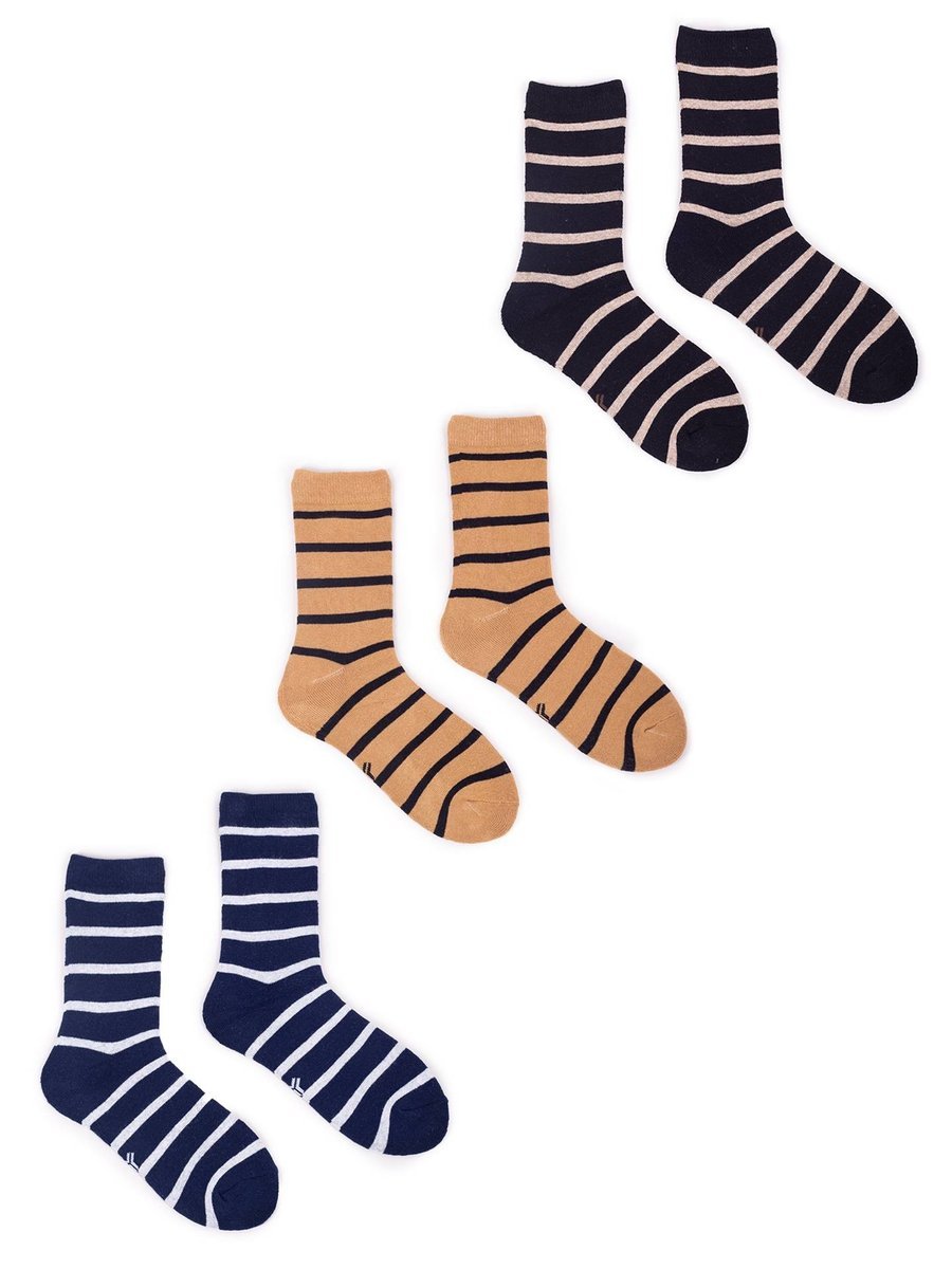 Skarpety chłopięce bawełniane frotte w paski 3PAK 27-30 YOCLUB