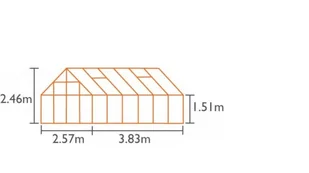 VITAVIA szklarnia ogrodowa URANUS 9900 czarna (9.9 m², 2.57 m x 3.83 m) + baza - Szklarnie ogrodowe - miniaturka - grafika 5