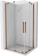 Kabiny prysznicowe - Mexen Velar Duo kabina prysznicowa rozsuwana 90x80 cm, transparent, różowe złoto - 871-090-080-02-60 - miniaturka - grafika 1
