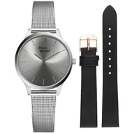 Zegarki damskie - Zegarek Damski Pierre Ricaud P22045.5163QB-SET srebrny - miniaturka - grafika 1