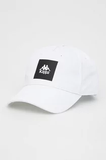Czapki damskie - Kappa czapka bawełniana kolor biały z nadrukiem - grafika 1