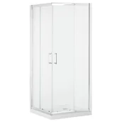Kabiny prysznicowe - Beliani Kabina prysznicowa Tela szkło hartowane 80x80x185cm srebrna 231270 - miniaturka - grafika 1