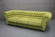 Sofy i kanapy - Sofa Chesterfield Tapicerowana Zielona B 5670 - miniaturka - grafika 1