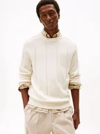 Dresy męskie - maglie mężczyzna tommy hilfiger mw0mw40911z00 dc textured stripe c z00 panna - miniaturka - grafika 1