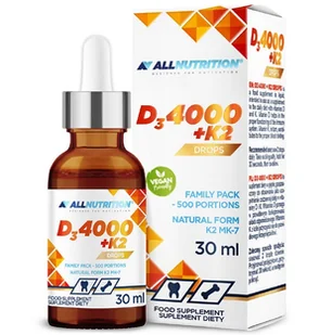 Allnutrition D3 4000 + K2 drops witamina D3 4000 i K2 w kroplach 30 ml - Witaminy i minerały - miniaturka - grafika 1