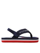 Buty dla chłopców - Tommy Hilfiger Sandały Flag Flap Flop T1B8-32917-0058 Granatowy - miniaturka - grafika 1