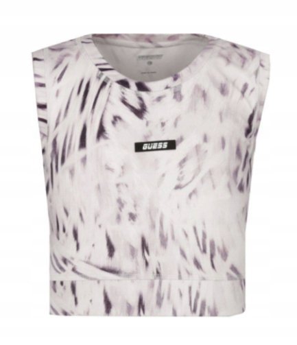 Guess Krótki Top Dziewczęcy Wzór Zwierzęcy Logo 152Cm Gxa