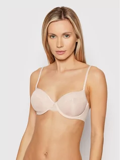 Biustonosze - Calvin Klein Underwear Biustonosz z fiszbiną 000QF6657E Beżowy - grafika 1