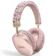 Słuchawki - Guess słuchawki nauszne Bluetooth GUBHK1GCTCSP różowy/pink Gcube Metallic Script Logo - miniaturka - grafika 1