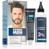 Farby do włosów i szampony koloryzujące - Joanna Power Men Color Cream Farba do włosów 3in1 dla mężczyzn 04 Natural Brown 100g - miniaturka - grafika 1