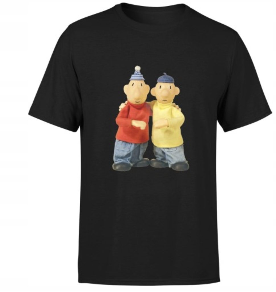 KOSZULKA MĘSKA ŚMIESZNA T-SHIRT Z NADRUKIEM SĄSIEDZI PAT I MAT r. L 12