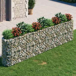 vidaXL Podwyższona donica gabionowa galwanizowane żelazo 400x50x100 cm - Donice - miniaturka - grafika 1