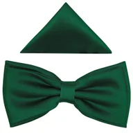 Krawaty i muchy męskie - Ciemnozielona gładka szeroka mucha męska B20 - miniaturka - grafika 1