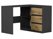 Biurka - MEBLE BIURKO NAROŻNE KOMPUTER PRAWE antracyt mix artisan N-4P - miniaturka - grafika 1