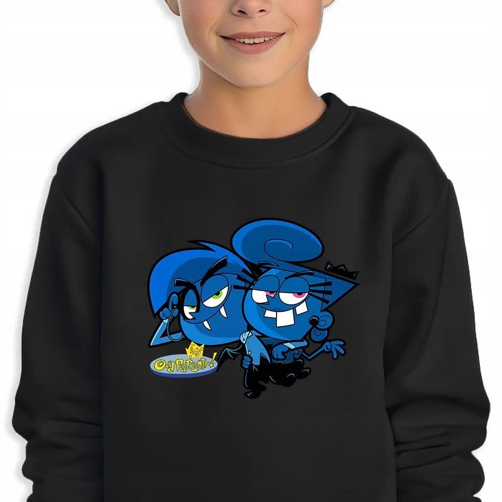 Bluza Dziecięca Czarna Emo Cosmo&Wanda Mix Wiele Wzorów -128 Cm (7-8)