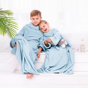 DecoKing DecoKing Koc z rękawami Lazy Kids 90x105 BLA/LAZYKID/BBLUE90 - Koce i narzuty dla dzieci - miniaturka - grafika 2