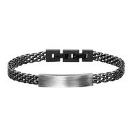 Bransolety męskie - Męska bransoletka mesh blacha do grawerunku na stalowej siatce do grawerunku efekt vintage - Manoki - miniaturka - grafika 1