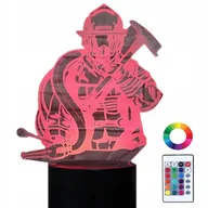 Lampy stojące - Lampka Nocna 3D LED Ratownik Strażak Grawer Imię - miniaturka - grafika 1