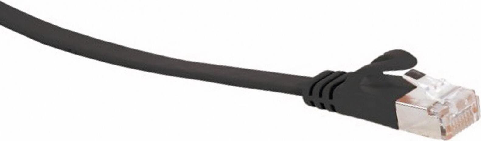 Kabel sieciowy S/CONN o maksymalnej łączności - kabel krosowy RJ45, płaski kabel U/FTP m.Cat.7 raw, wąski, czarny, 15,0 m (75525-SLS)