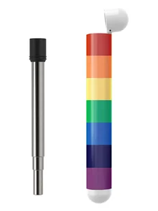 Lund Słomka stalowa "Skittle" w kolorze srebrnym ze wzore - dł. 11,5 - Sztućce dla dzieci - miniaturka - grafika 1