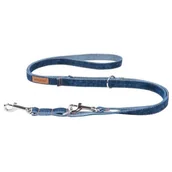 Smycze dla psów - Ami Play smycz regulowana 6 in 1 dla psa Jeans Denim rozmiar M 100-200 cm x 1.5 cm granatowy - miniaturka - grafika 1