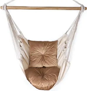 Elior Beżowe brazylijskie krzesło na taras - Rippi - Fotele ogrodowe wiszące - miniaturka - grafika 1