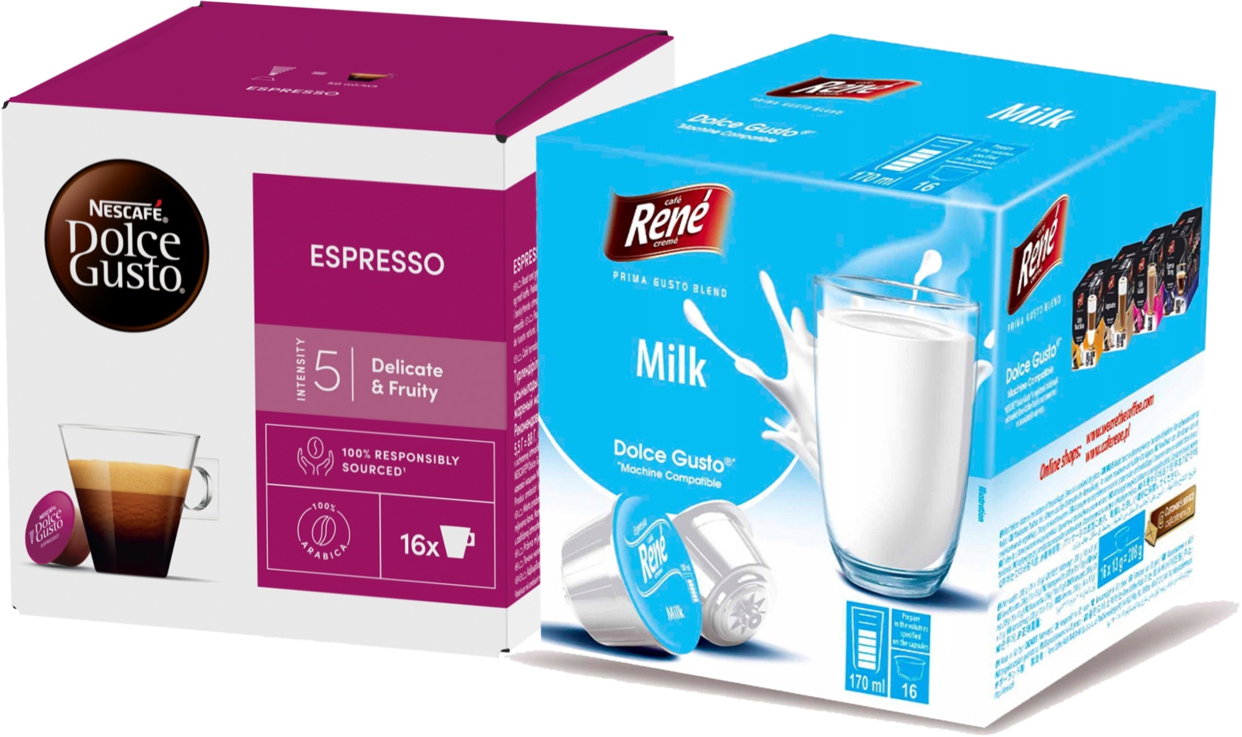 Kapsułki do Dolce Gusto Zestaw Espresso i Mleko