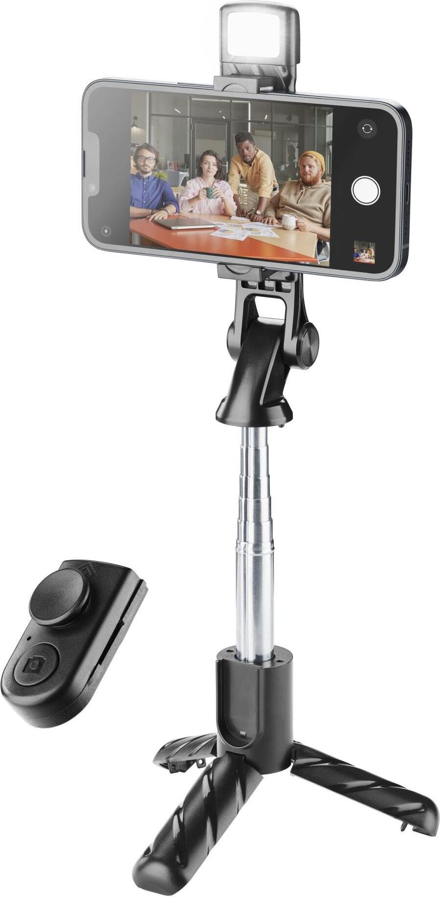 Cellularline Sparkle Selfie Stick Bluetooth LED czarny 10 m