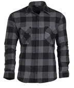 Koszule męskie - Mil-Tec Koszula "Drwala" Flanelowa Czarna/Szara - 4XL - miniaturka - grafika 1