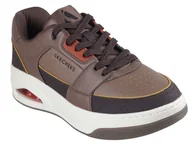 Sneakersy męskie - Buty Sneakersy Męskie SKECHERS UNO COURT LOW-POST brąz skóra naturalna 42 - miniaturka - grafika 1