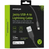 Kable USB - INNOSTYLE JAZZY KABEL USB LIGHTNING MFI SZYBKIEGO ŁADOWANIA DO IPHONE KEVLAR 2M CZARNY - miniaturka - grafika 1