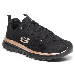 Baleriny - Buty SKECHERS - Get Connected 12615/BKRG Black/Rose Gold - grafika 1