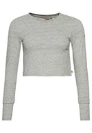 Koszulki i topy damskie - Superdry Koszulka damska z długim rękawem, Athletic Grey Marl, 38 - miniaturka - grafika 1