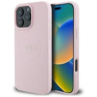 Etui i futerały do telefonów - Guess GUHMP16LPGHSMMP iPhone 16 Pro 6.3" różowy/pink hardcase Grained Ring MagSafe - miniaturka - grafika 1